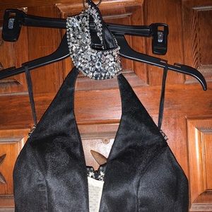 BLINGED-OUT two piece halter top dress